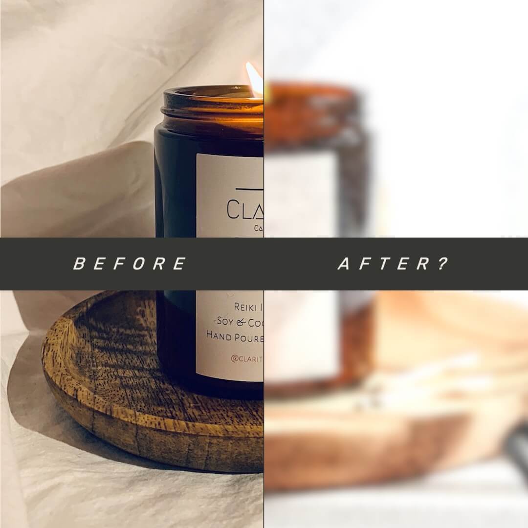 Before & After product photography makeover graphic