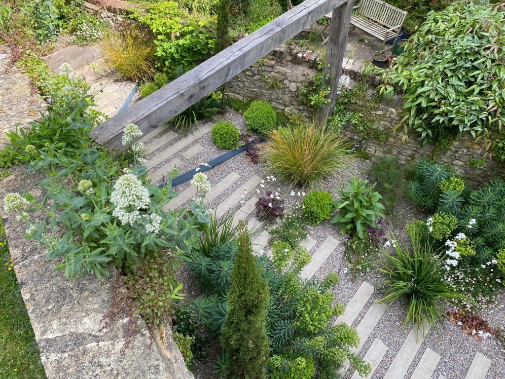Artisan Landscapes compact garden from above