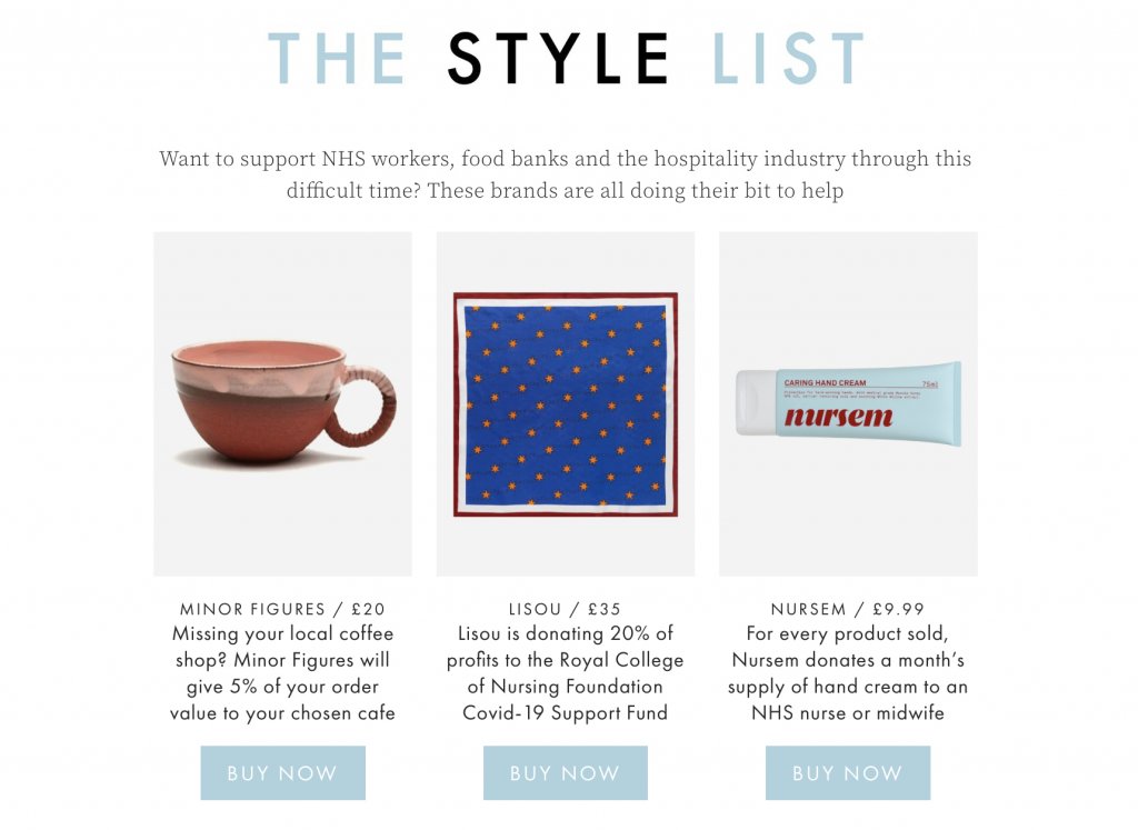 The Style List using PR to support charities as well as sell products