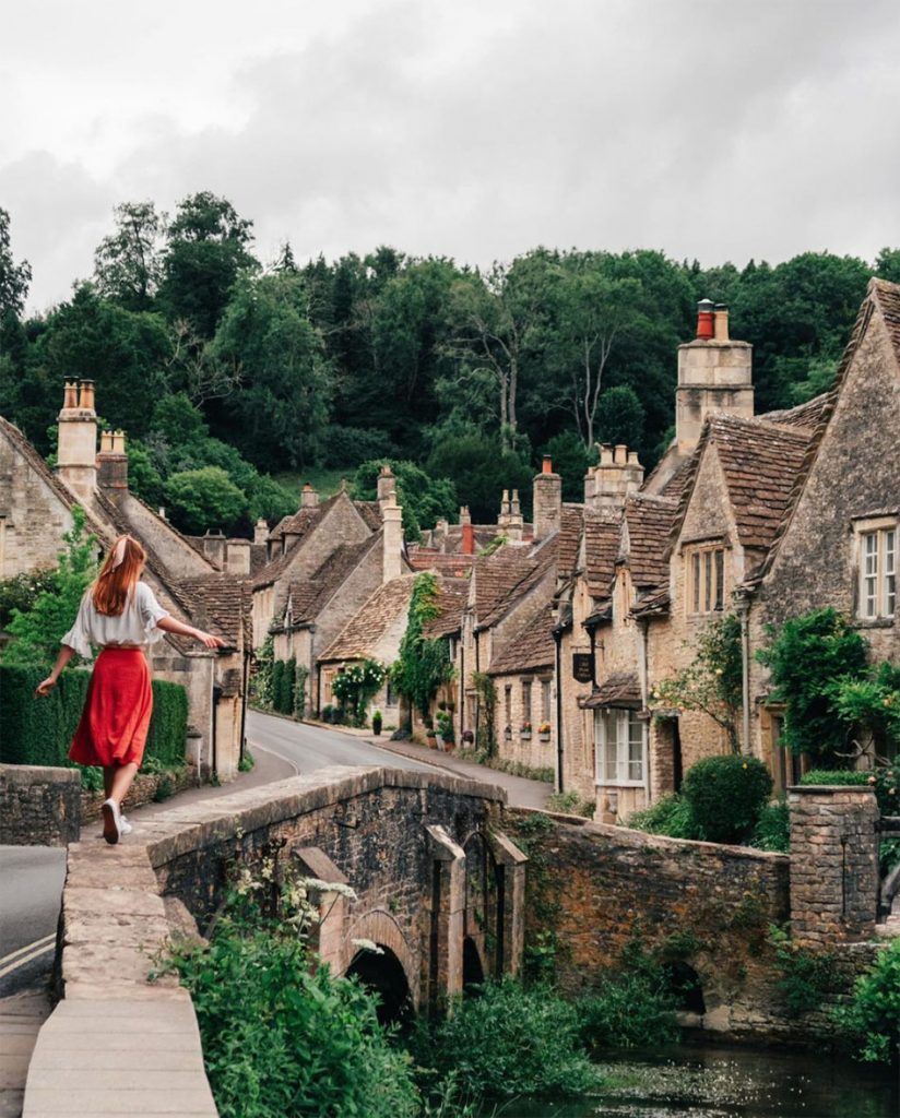 Bath blogger Alice from The Chaos Diaries in Castle Combe, south west England