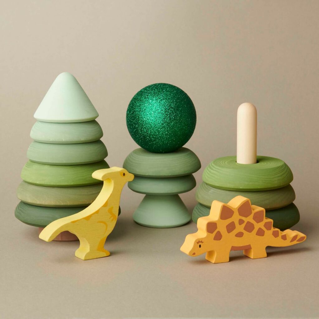 Charnwood's Child wooden toys with a Christmas bauble