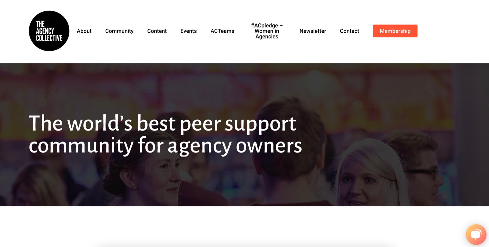 Screenshot of The Agency Collective home page