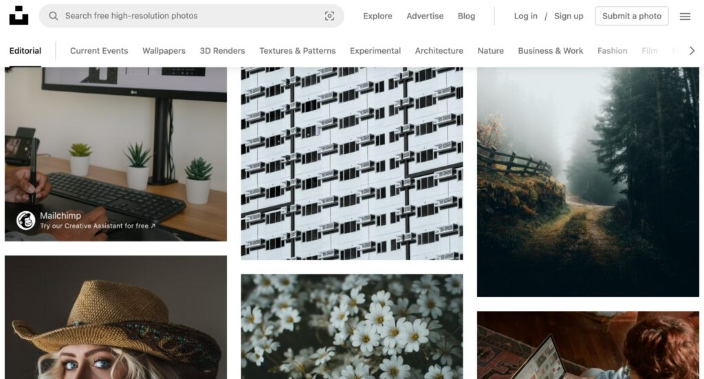 unsplash stock photography for small business websites