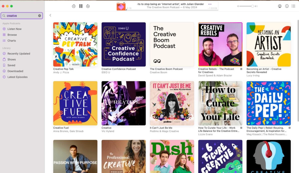 Screenshot of Podcast Art inside Apple Podcasts app